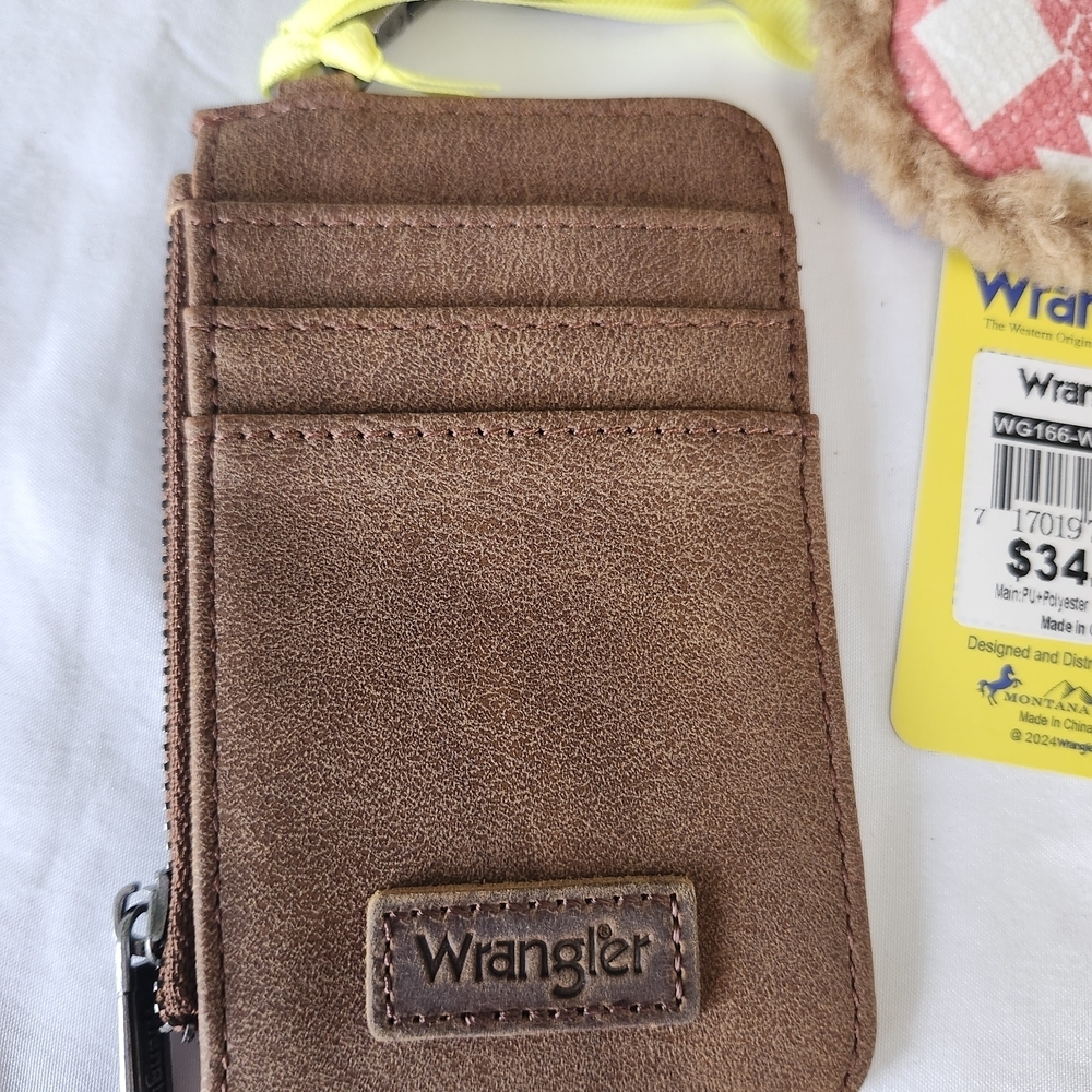 Wrangler Brown Card Holder with Multicolor Aztec Pouch - Picture 3 of 8